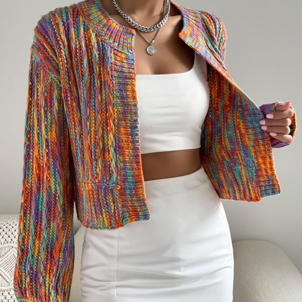 SHEIN | Colorful Knit Cardigan